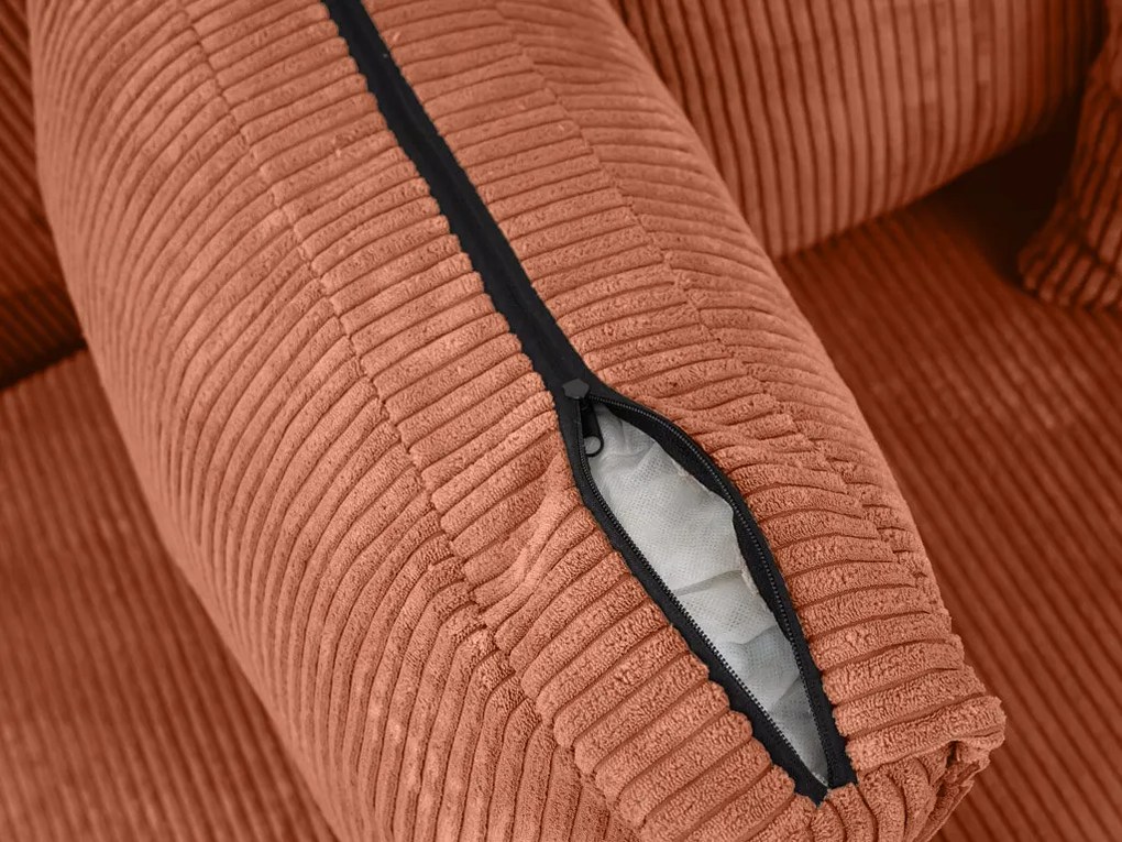AKCIA Terakotová rohová pohovka SMART COSARO, obojstranná + 2 vankúšiky ZADARMO II. akosť