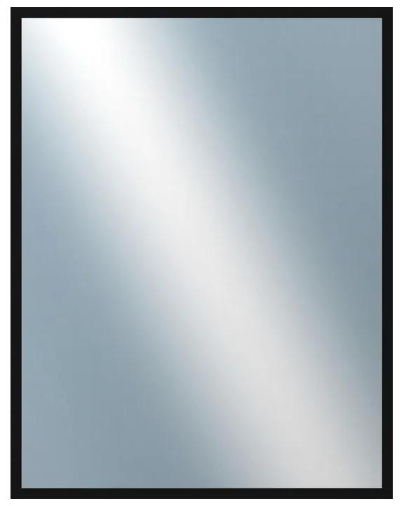 DANTIK - Zrkadlo v rámu, rozmer s rámom 70x90 cm z lišty PERLA čierna lesklá vysoká (2548)