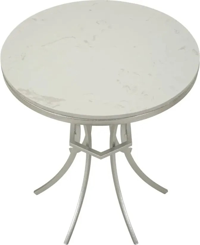 Odkladací stolík Istanbul 56 cm strieborný/mramor