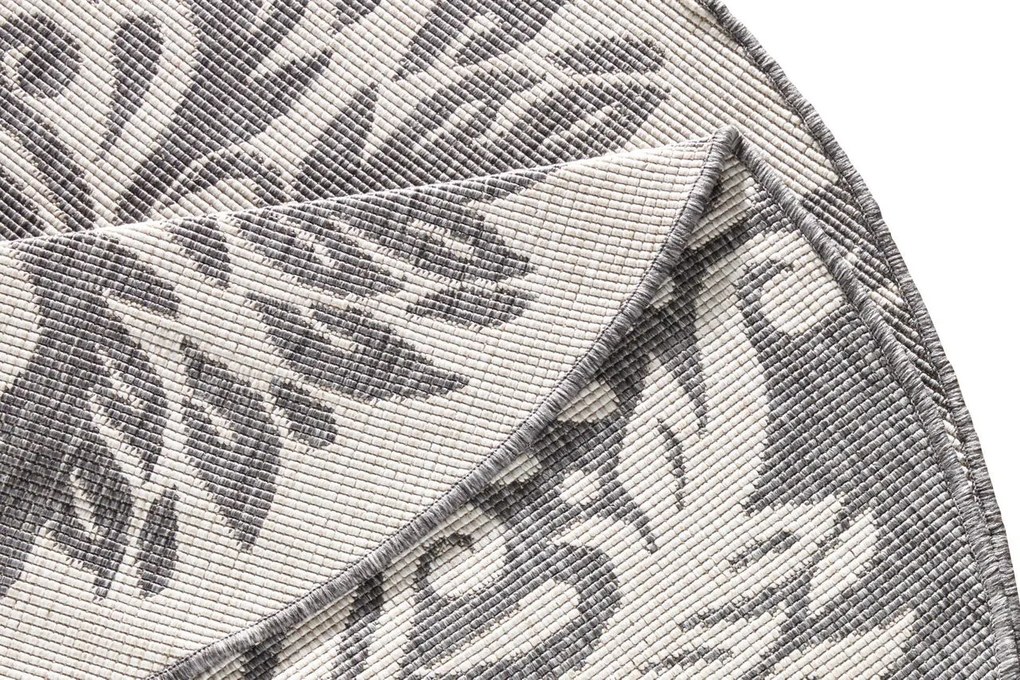 NORTHRUGS - Hanse Home koberce Kusový koberec Twin Supreme 103416 Madrid grey creme – na von aj na doma - 140x140 (priemer) kruh cm
