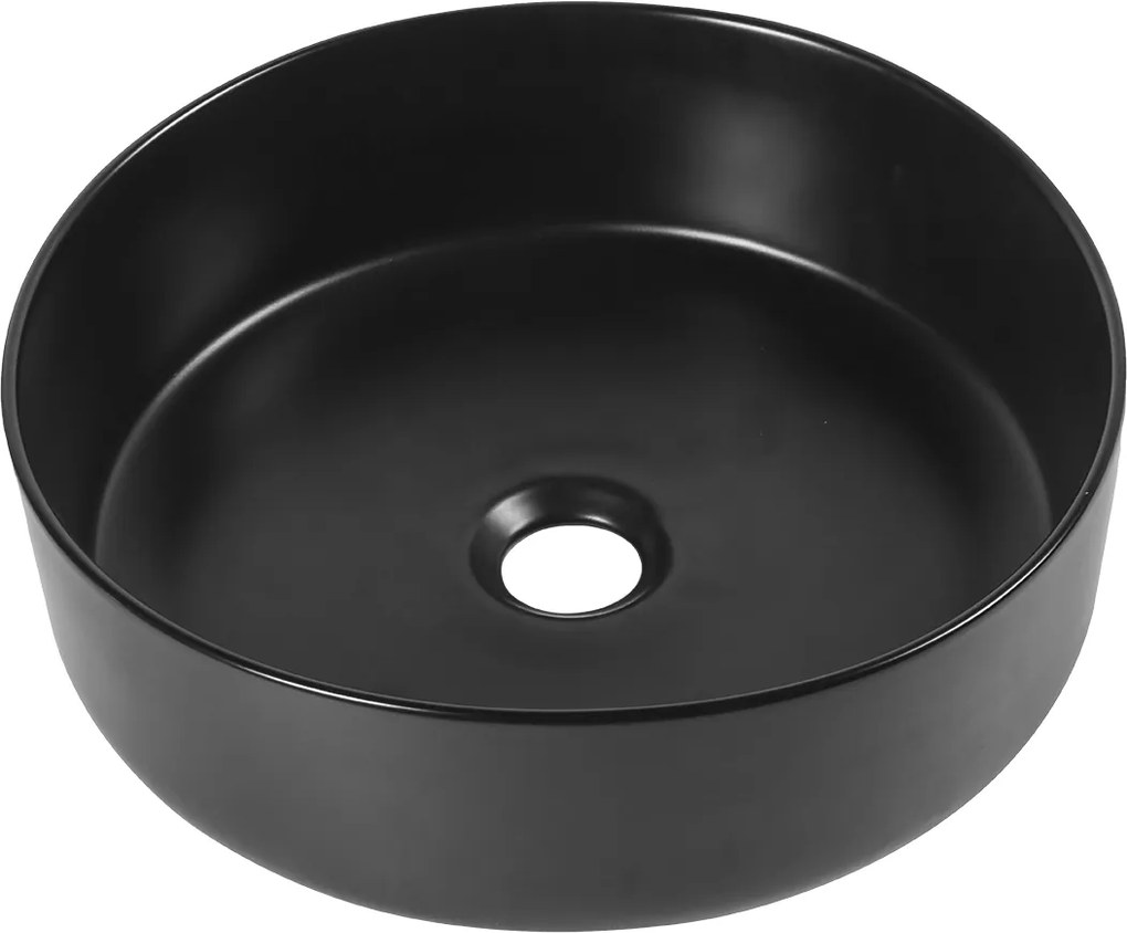 Laveo Umývadlo na dosku Desna ø36 cm - VUD_B236, keramika, čierne