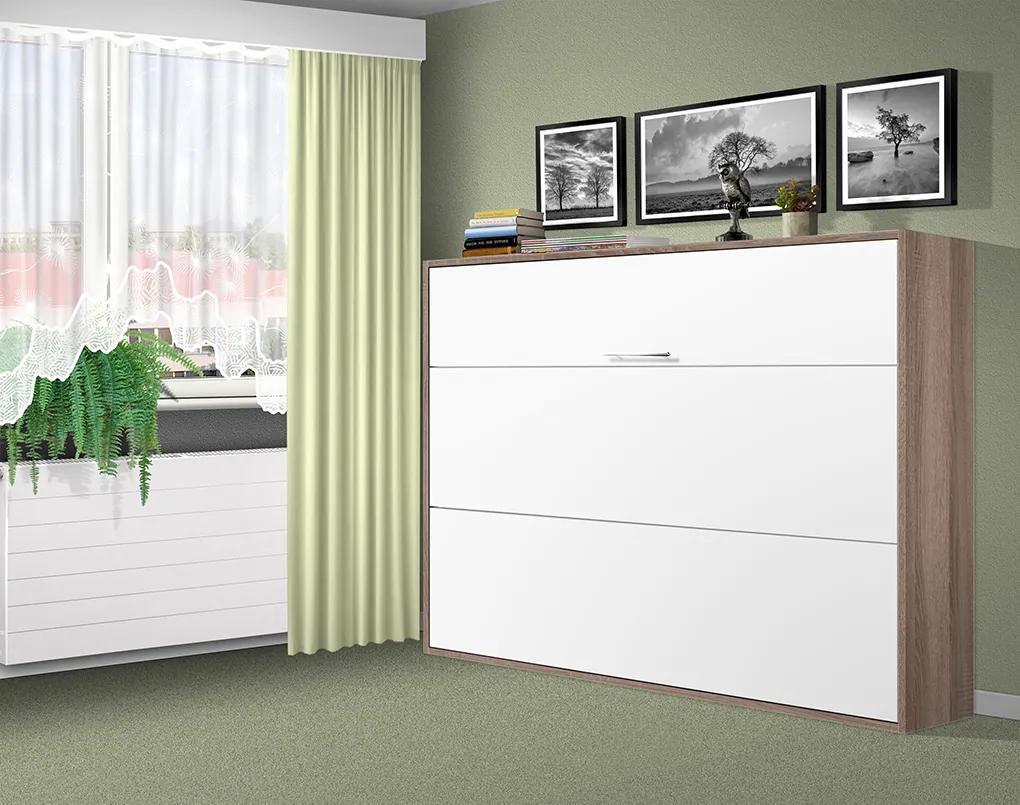 Nabytekmorava Sklápacia posteľ VS1056, 200x120cm farba lamina: orech lyon/biele dvere, Varianta dverí: lesklé