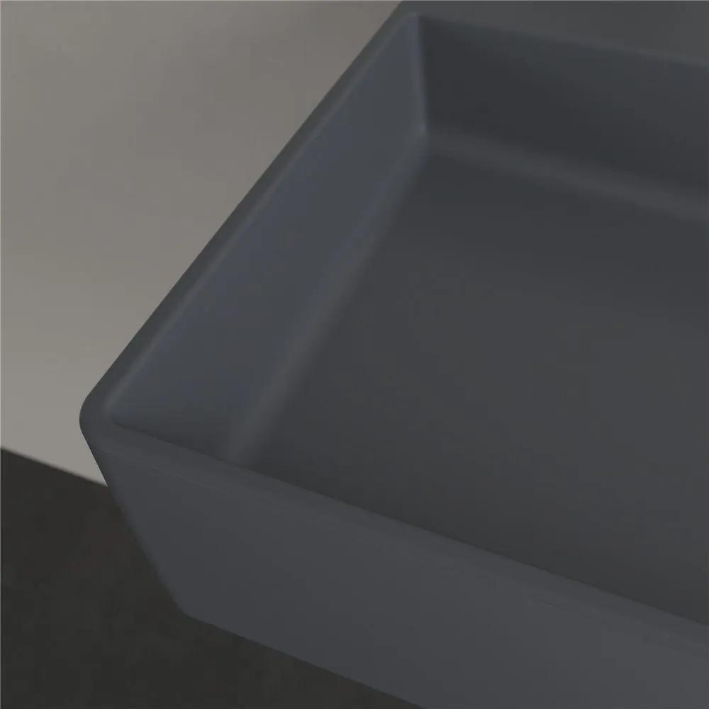 VILLEROY &amp; BOCH Memento 2.0 závesné umývadlo s dvomi otvormi, s prepadom, 1000 x 470 mm, Graphite, s povrchom CeramicPlus, 4A22A4I4