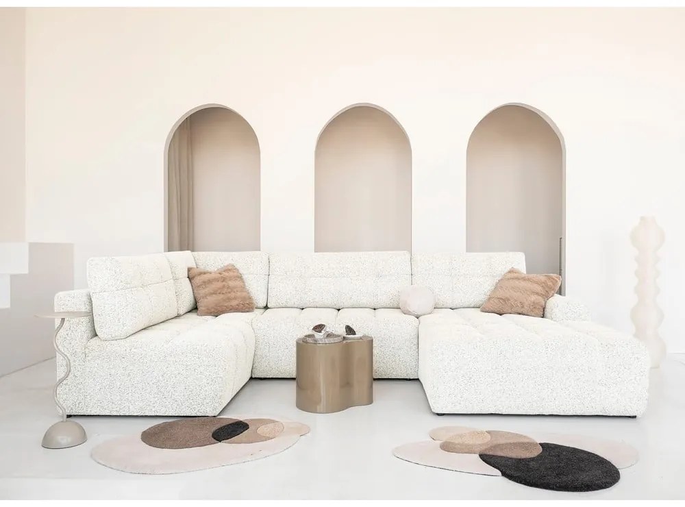 Krémová rozkladacia modulárna rohová pohovka s úložným priestorom (ľavý roh) Lulu – Miuform