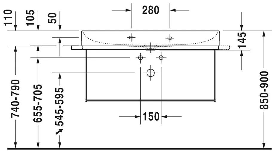 Duravit DuraSquare - Umývadlo do nábytku 1000x470 mm, bez prepadu, biela 2353100041