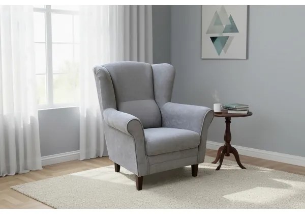 Kreslo ušák GALA sivé