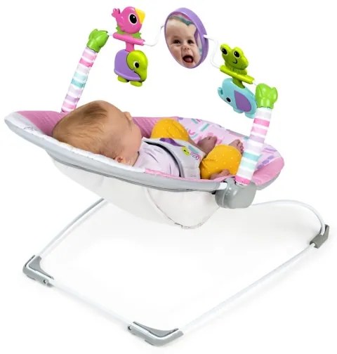 Bright Starts - Detská vibrujúca hojdačka PINK PARADISE 1xLR14