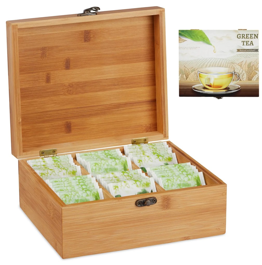 Bambusová čajová krabička so 6 priehradkami RD27597