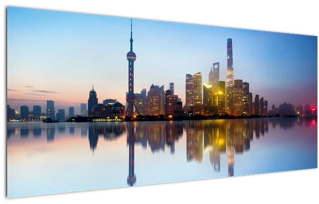 Obraz ranného neba nad Šanghajom (120x50 cm)