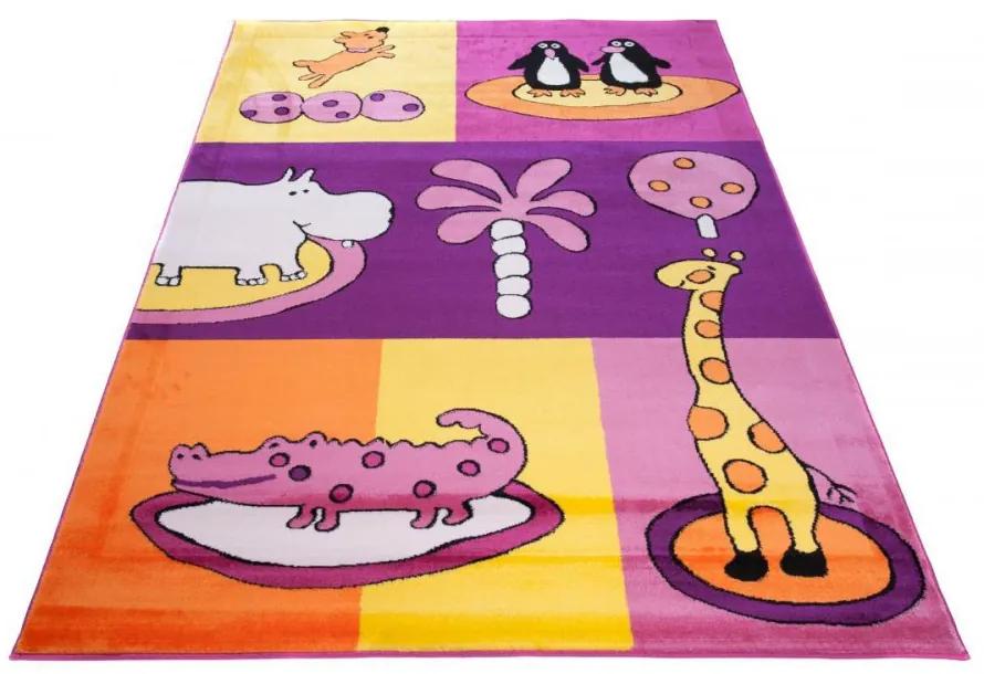 Detský kusový koberec Bany fialový, Velikosti 80x150cm
