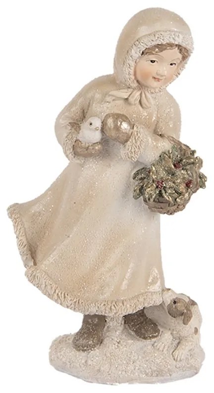Decorative Figurine Child 10x7x17 Cm Beige Plastic - 10*7*17 cm