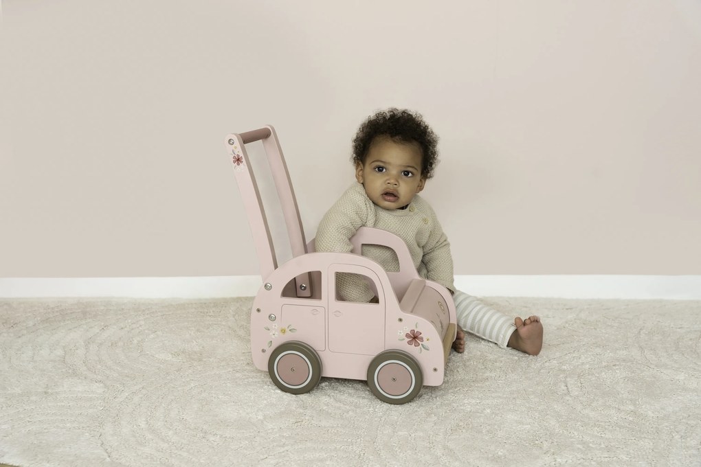 Auto vozík drevené Pink