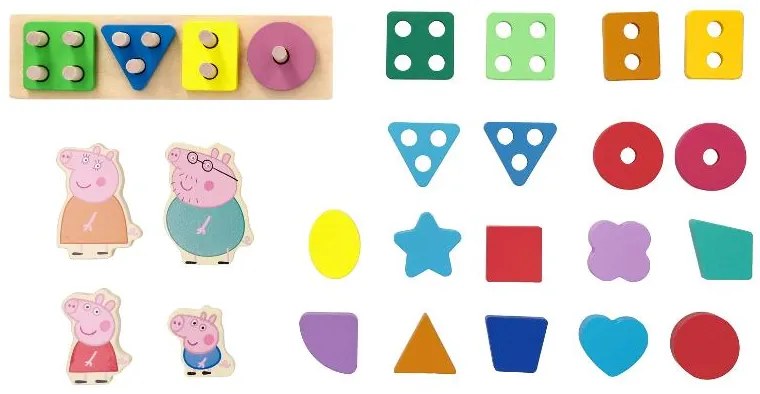 Drevené nákladné auto s prívesom Prasiatko Peppa (auto s drevenými tvarmi) (100395658)