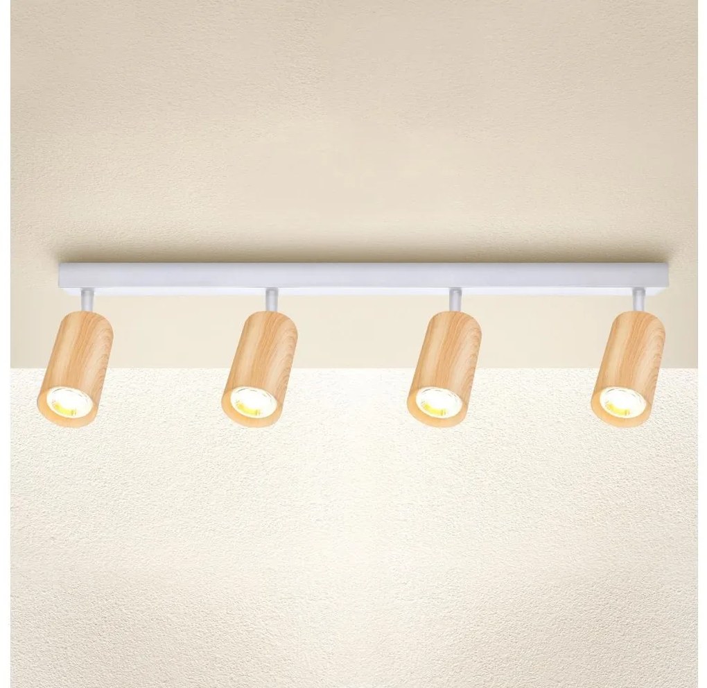 Brilagi - Bodové svietidlo SELE 4xGU10/30W/230V biela/dekor duba BG1397