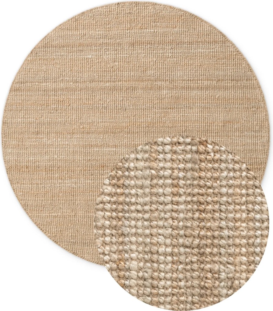 Hanse Home, Kusový koberec Jaipur 105974 Natur/Gold kruh, 160x160 (priemer) kruh, béžová, chodba / predsieň