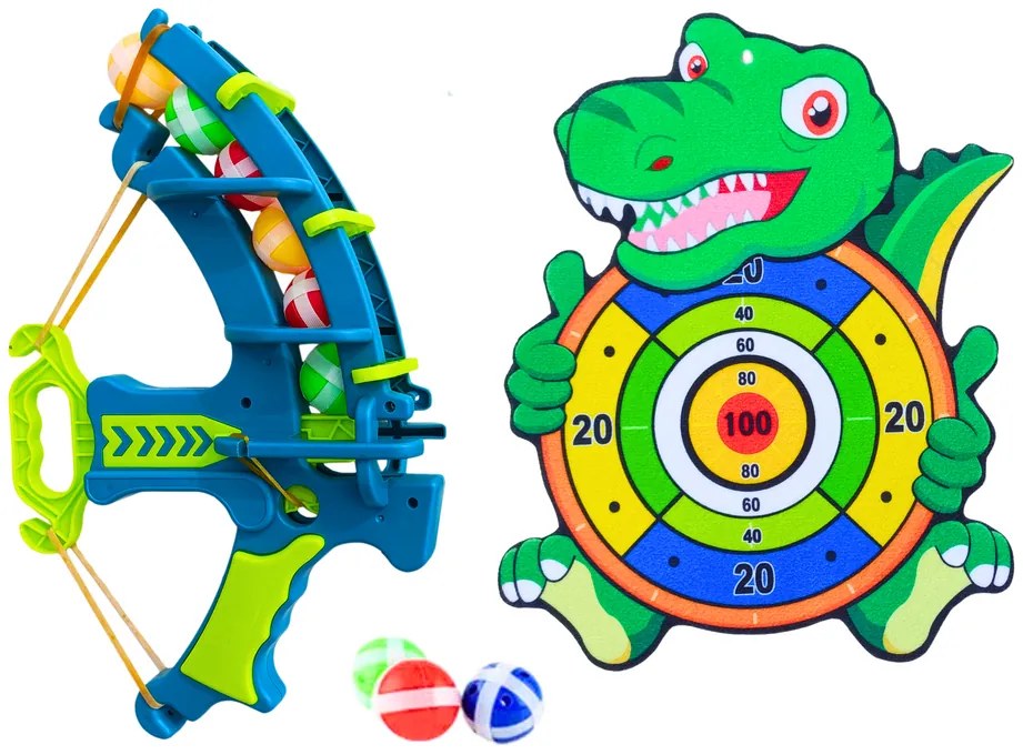 LEAN TOYS Štít na suchý zips s lukom a loptičkami - drak