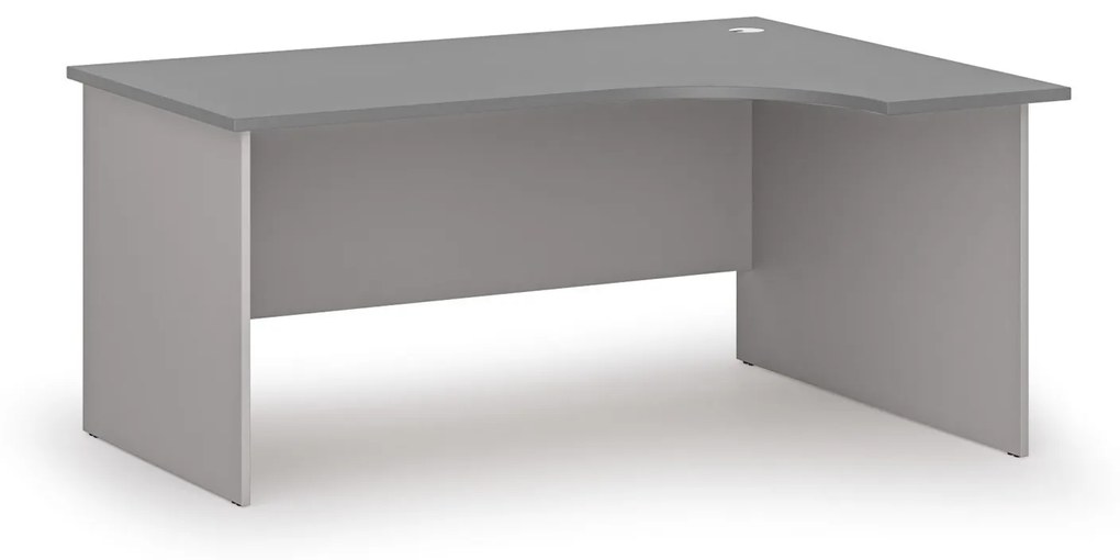 Kancelársky rohový pracovný stôl PRIMO GRAY, 1600 x 1200 mm, pravý, sivá/grafit
