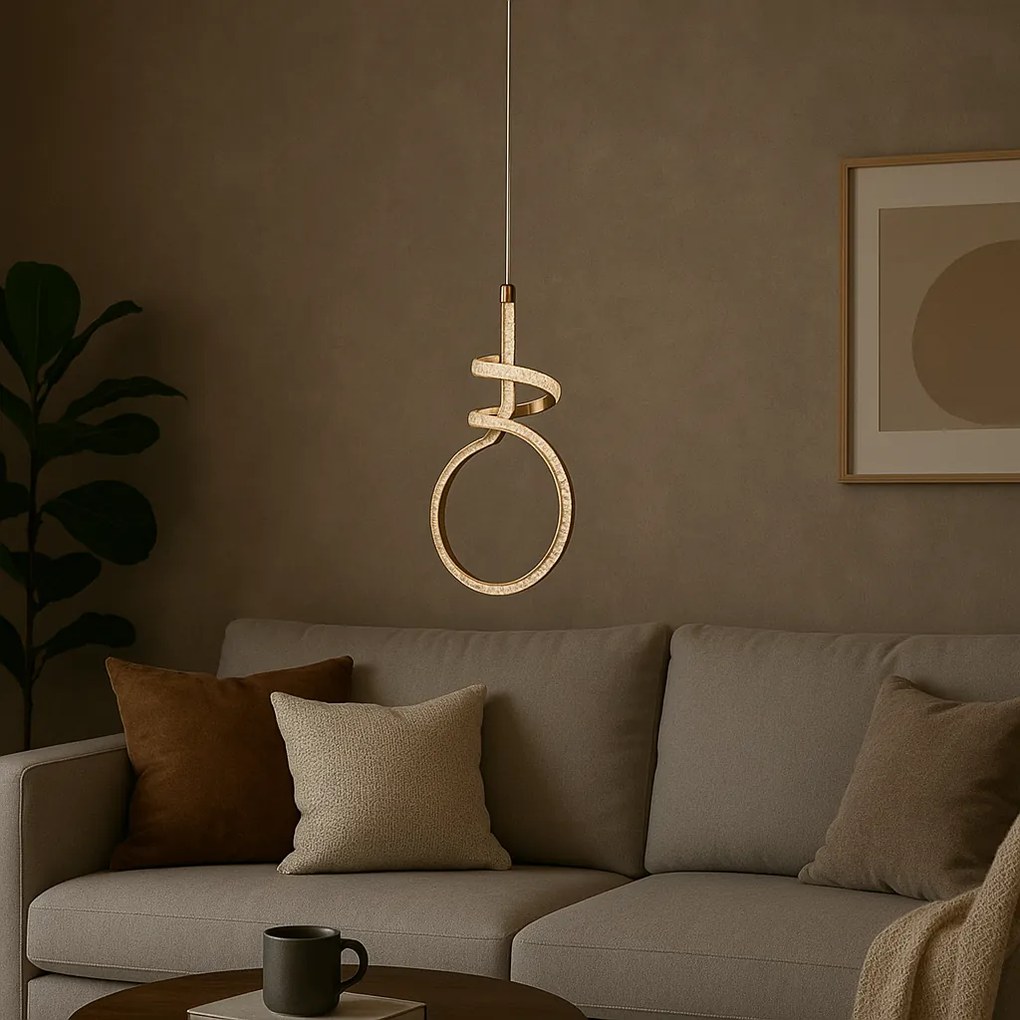 Toolight Toolight, LED závesné svietidlo, 24W, 4000K, G071-CP, zlatá, OSW-08669