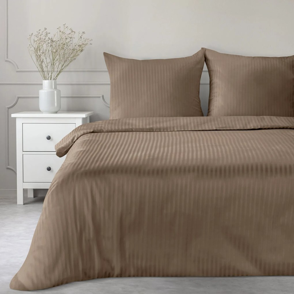 SATÉNOVÉ OBLIEČKY VERA 200X220 CM, 2 KS 70X80 CM HNEDÉ