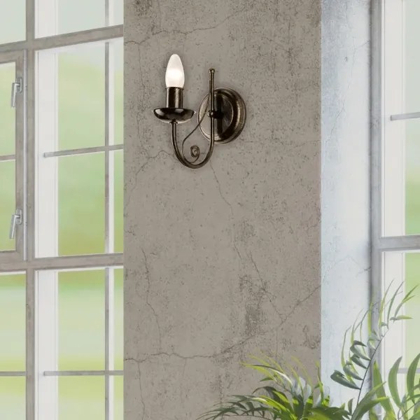 Nástenná lampa DONATO 1xE14x40W/230V patina