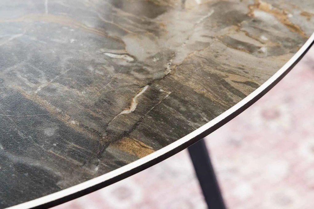 Keramický konferenčný stolík Paquita 70 cm taupe mramor