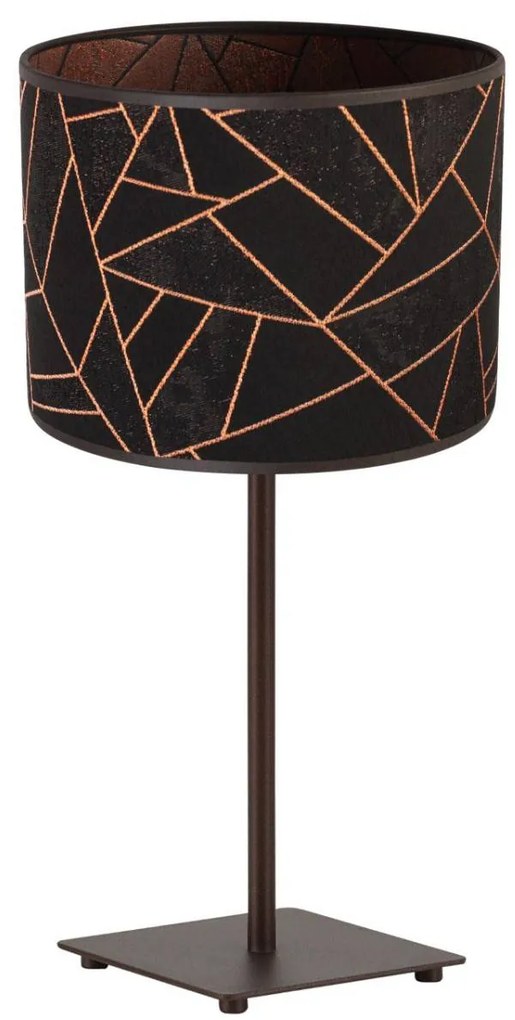Stolná lampa Werona 6, 1x čierne textilné tienidlo so vzorom, (výber zo 4 farieb konštrukcie), c