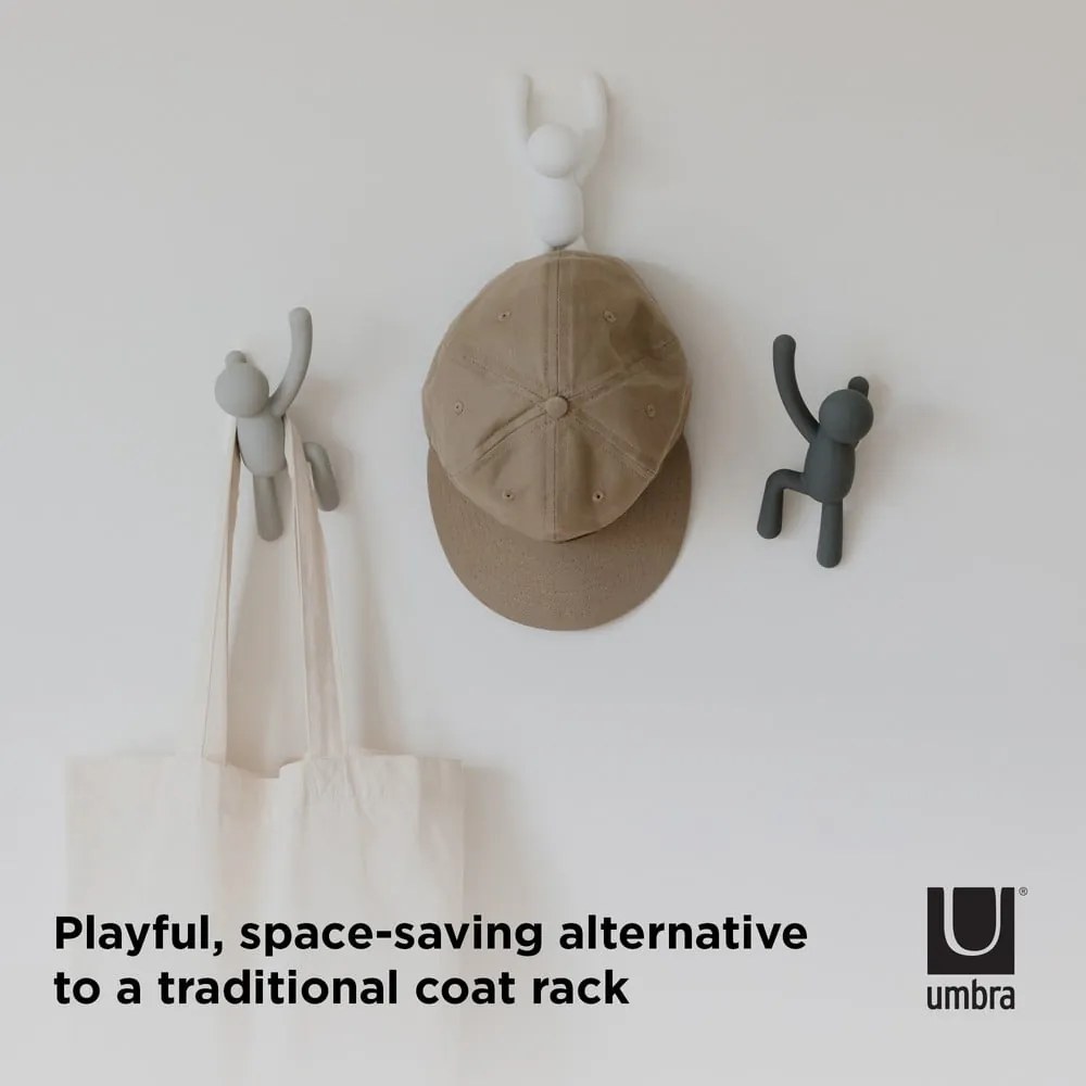 Nástenné plastové háčiky v súprave 3 ks Buddy – Umbra