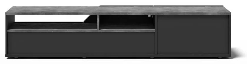 Čierny TV stolík v dekore betónu 180x38 cm Verone – TemaHome