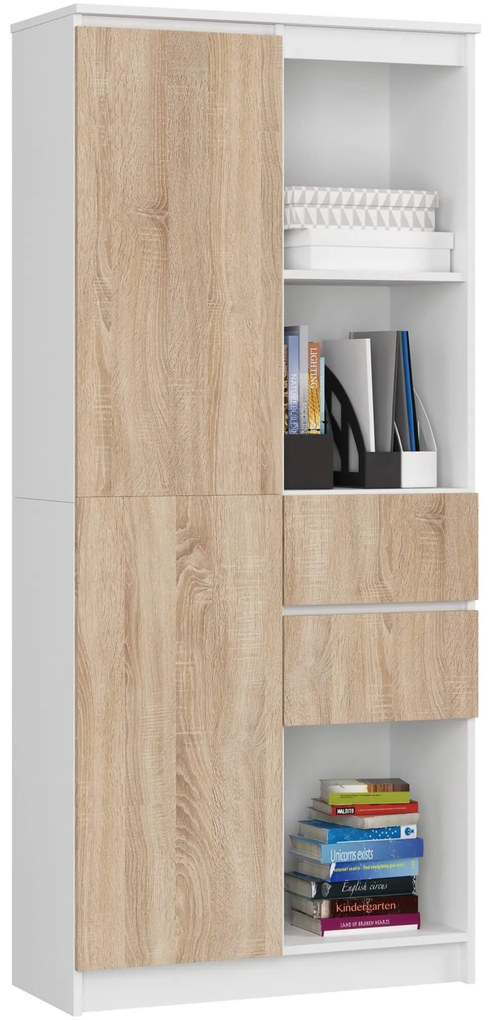 Skriňa Rexa II 80 cm biela/dub sonoma