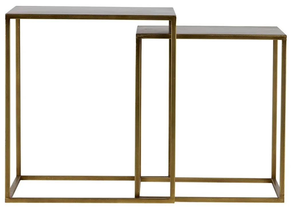 Kovový konferenčný stolík Ziva sada 2 ks 50 × 45 × 45,45 × 40 × 40 cm