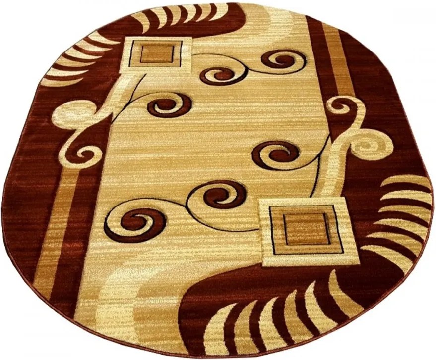 Kusový koberec béžovo hnedý ovál, Velikosti 60x100cm