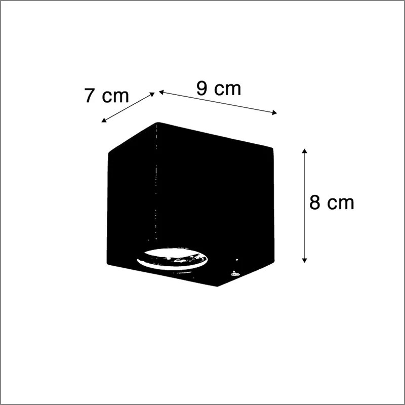 Sada 2 moderných nástenných svietidiel čiernych IP44 - Baleno