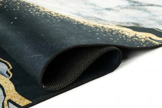 Koberec CRYSTAL PRINT tmavozelený / zlatý