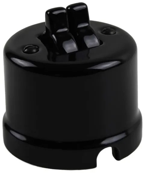 Elhard Nástenný keramický vypínač s páčkami č.5b, čierny KN1255B