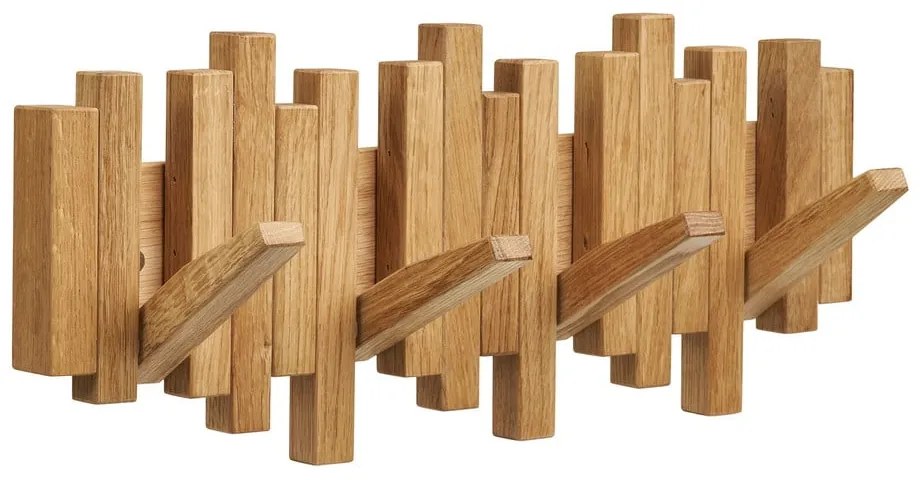 Nástenný vešiak z dubového dreva v prírodnej farbe 3 cm Caltra – House Nordic