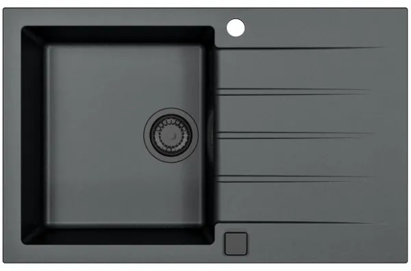 ALVEUS SETA23231 - Kuchynský drez CADIT+drezová batéria MINTAS 34cm granit/čierna