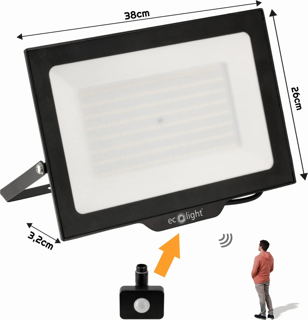 ECOLIGHT LED reflektor 200W 2v1 - studená biela