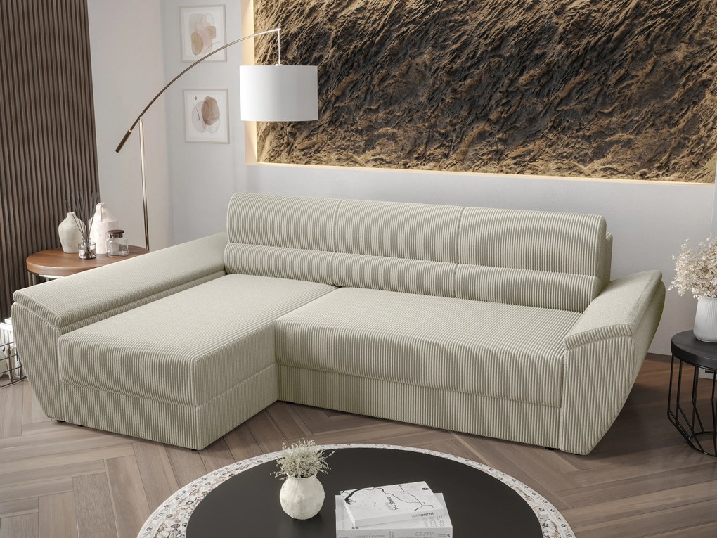 Rohová sedacia súprava Radiant L3 (smotanová) (L). Akcia -20%. Vlastná spoľahlivá doprava až k Vám domov. 1062241