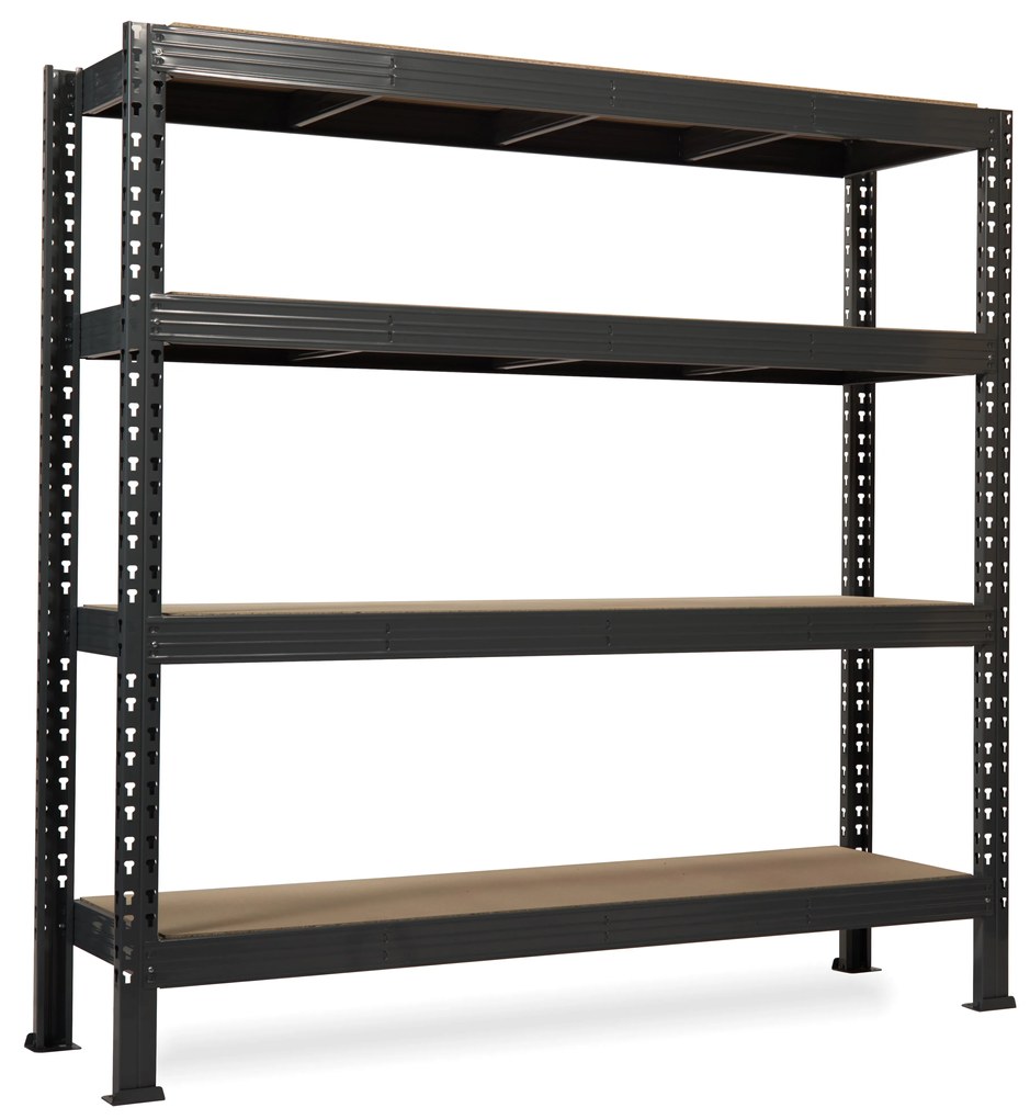 Trestles Nekonečný priemyselný regál 1800x2200x800, 4 police Farba: červená a čierna
