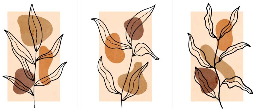Gario Sada plagátov Wonderful lightness - 3 dielna Farba rámu: Rustikálna, Veľkosť: 99 x 45 cm