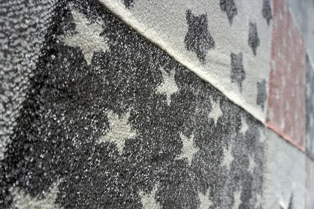 BE Koberec Smart Kids 40217 Rose GREY – sivý obdĺžnikový Rozmer: 140x190 cm