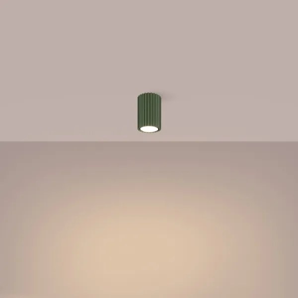 Sollux SL.1606 - Bodové svietidlo KARBON 1xGU10/10W/230V 10 cm zelená