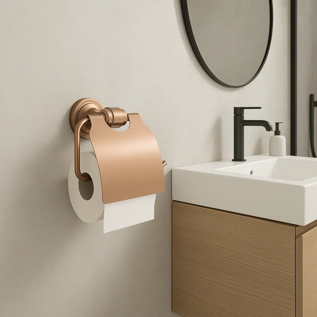 Rea Aristo, nástenný držiak WC papiera, 16101, medená matná, REA-98511