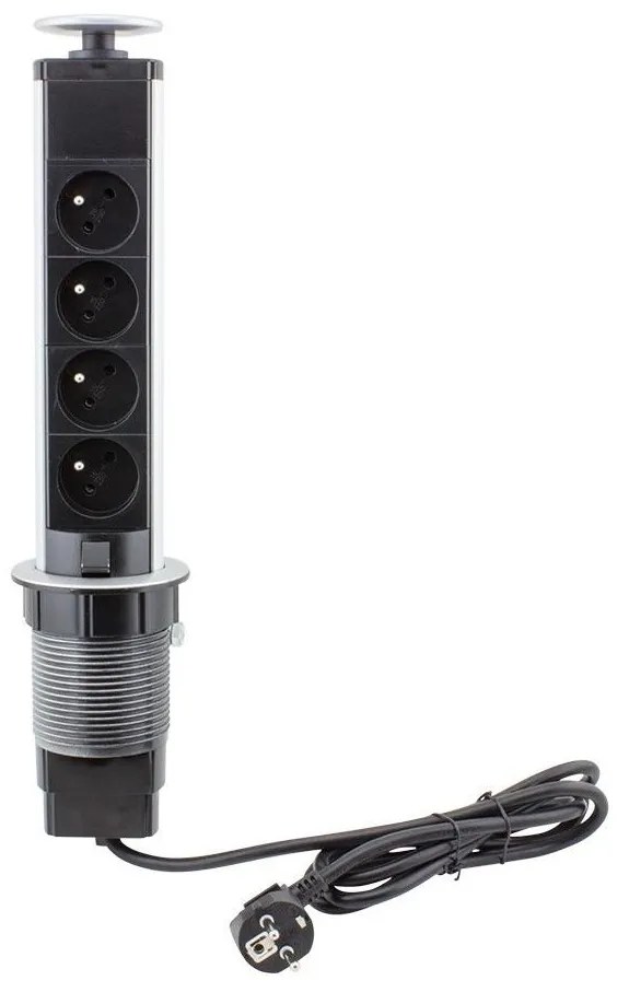 FK technics Zásuvkový stĺpik pre dosku stola 4x230V FK0195