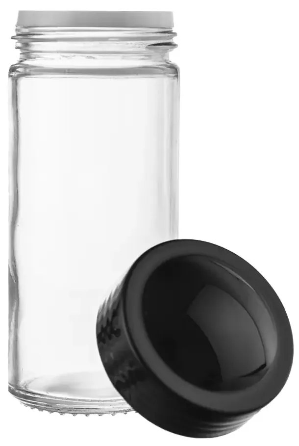 Orion Kořenka skleněná s černým víčkem a sypátkem BLACK 80ml