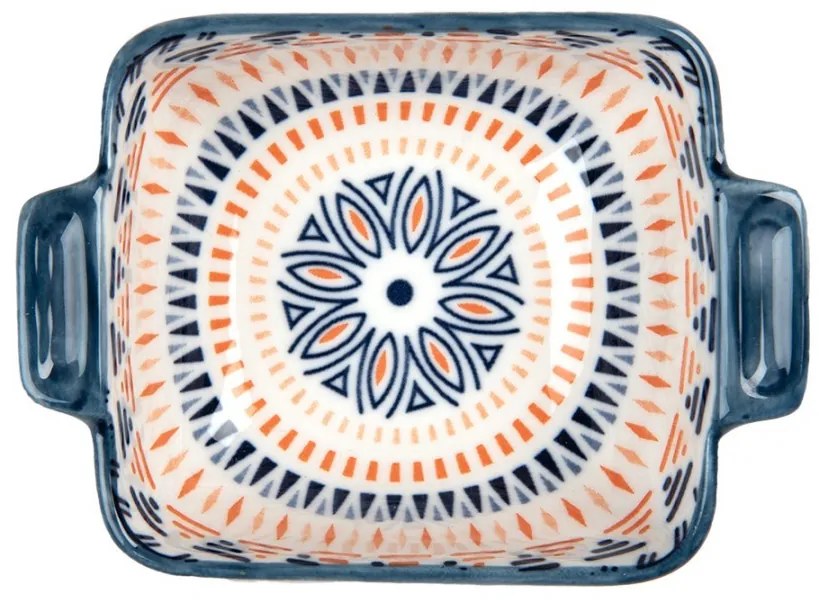 Hranatá miska s modrým vzorom Mibbo - 11 * 8 * 4 cm / 75 ml