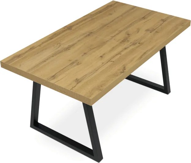 Jedálenský stôl 160x90 cm, rozkladací HT-R5624 OAK dub / čierne nohy