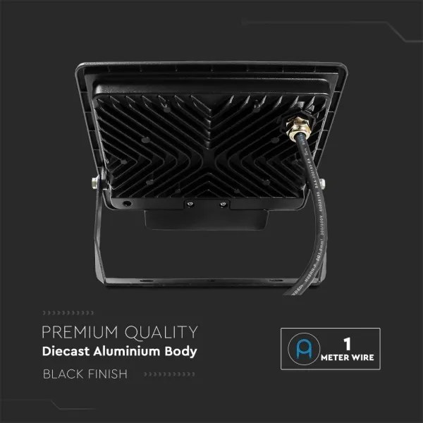 LED Reflektor so senzorom LED/50W/230V 6500K IP65 čierna