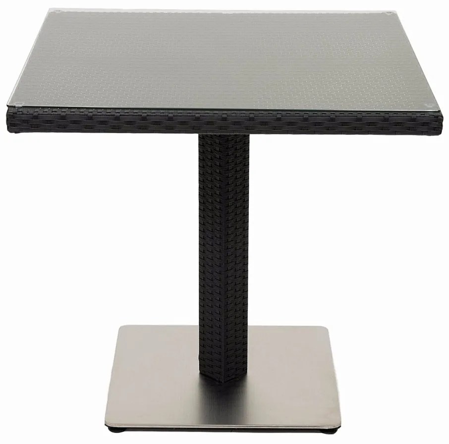 DEOKORK Záhradný ratanový stôl GINA 80x80 cm (čierna)