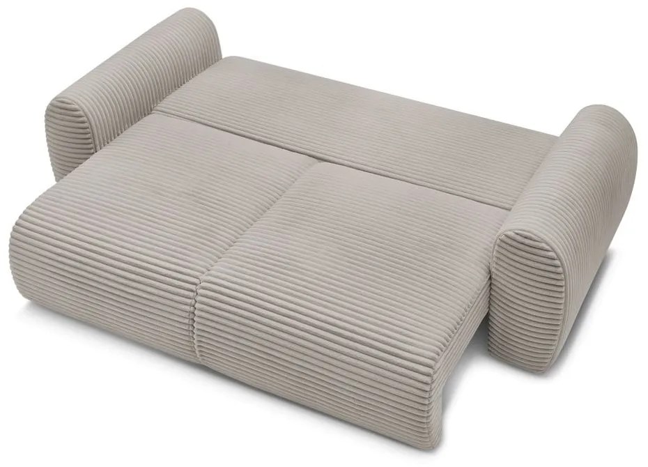 Svetlosivo-béžová menčestrová rozkladacia pohovka 257 cm Lucien – Bobochic Paris